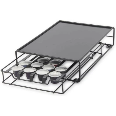 Afbeelding van Koffiecapsule organizer DKD Home Decor 21 x 31 7,5 cm Zwart Metaal