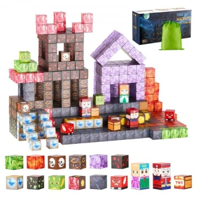 Image de VEVOR Blocs de Construction Magnétiques Enfant 150 PCS Château Sombre à Empiler