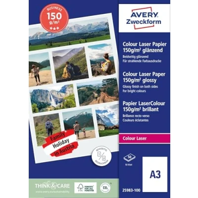 Afbeelding van Avery Zweckform Business 25983 100 Laserprintpapier DIN A3 150 g/m² 50 vellen Wit