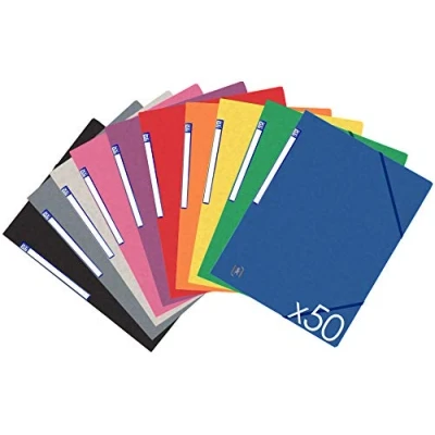Afbeelding van OXFORD TopFile+ Kartonnen map, 3 flappen, A4, elastisch, 10 verschillende kleuren, 50 stuks