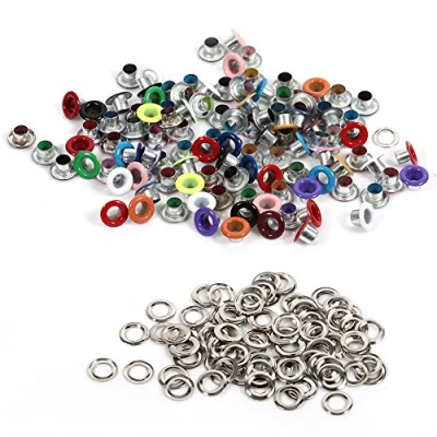 Afbeelding van Sheens 100 stuks 4 mm ogen, gemengde kleuren, van aluminium, voor kleding, tassen, handwerk, knutselproject (gemengde kleuren)