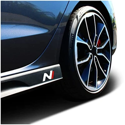 Afbeelding van K055 2 stuks logo beschermfolie zijtreden zijstickers auto (carbon/wit/rood)
