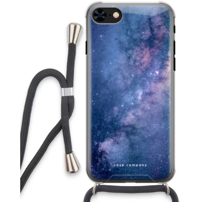 Afbeelding van Case Company® hoesje met Koord geschikt voor iPhone 8 Nebula Telefoonhoesje Zwart Extra Bescherming aan alle Kanten en Over de Schermrand