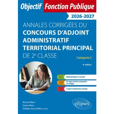 Image de Annales corrigées du concours d’adjoint administratif territorial principal de 2e classe