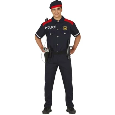 Afbeelding van Fiestas Guirca Verkleedpak Politie Polyester Marine Maat L