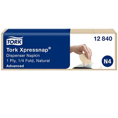 Afbeelding van Tork Xpressnap® dispenserservet 216x33cm 1 laags 1/4 vouw Natural 5x225x8