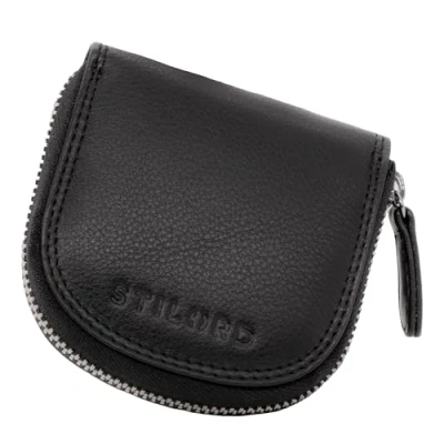 Afbeelding van STILORD &#039;Cash&#039; Vintage Lederen Mini Portemonnee Case voor Mannen Vrouwen Echt Leer, zwart.,