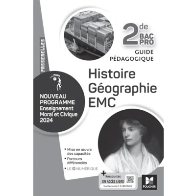Afbeelding van PASSERELLES HIST.GEOGRAPHIE EMC 2E BAC PRO GUIDE PEDAGOGIQUE