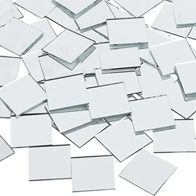 Afbeelding van Belle Vous Vierkante Spiegel Tegels (120 Pak) L2,5 x B2,5 cm Glazen Voor DIY Projecten, Hobby en Huis Decoratie Mozaïek Decor Spiegels Woon Slaapkamer