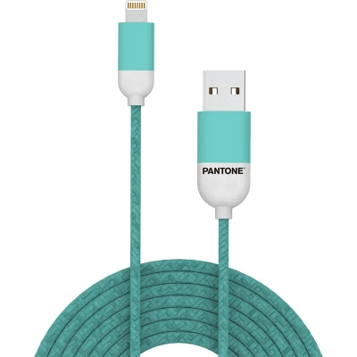 Afbeelding van USB Lightning Kabel, Mintgroen Rubber Celly Pantone