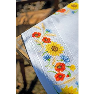 Afbeelding van Vervaco Aida tafelkleed kit Veldbloemen PN 0013043