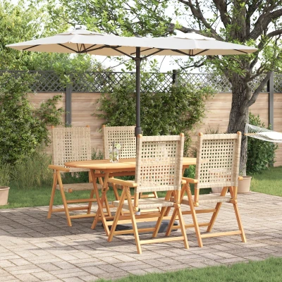 Afbeelding van vidaXL Opvouwbare Tuintafel 5 pcs Beige
