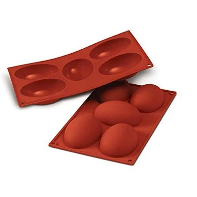 Afbeelding van Silikomart 20.041.00.0060 SF041 bakvorm voor eieren, 5 bakjes, siliconen, terracotta