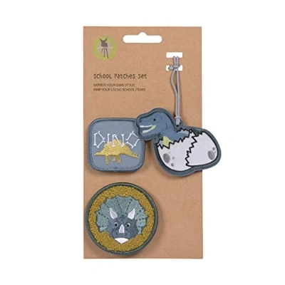 Image de LÄSSIG Set De Pendentifs Et Patchs (3 Pièces) Avec Bouton Pression/School Patches Jurassic