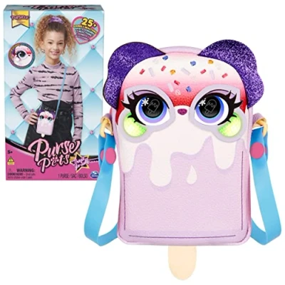 Afbeelding van Purse Pets, Treat Yo Self Catpuchino Interactief speelgoed voor huisdieren en handtas met lichtgevende wangen, meer dan 25 geluiden reacties, kinderspeelgoed meisjes