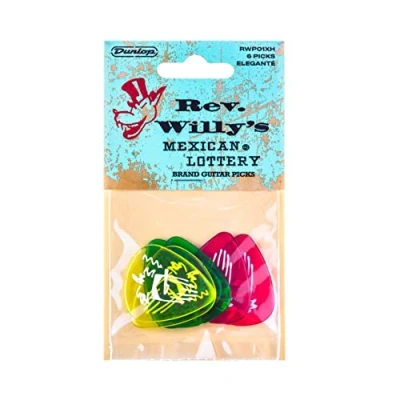 Afbeelding van Jim Dunlop Rev. Willy&#039;s Plectrum Mexican Lottery 6 pack