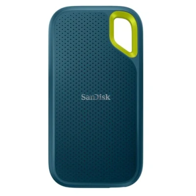 Afbeelding van SanDisk 2 TB Extreme draagbare SSD harde schijf, USB C, externe NVMe tot 1050 MB/s, stof en waterdicht conform IP65 Monterey