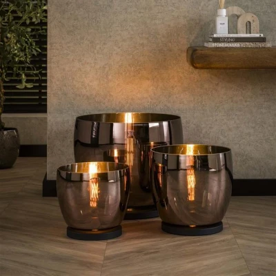 Afbeelding van Hoyz Collection Vloerlamp UP L Koperkleurig Glas Ø29