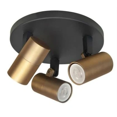 Afbeelding van Spot Piccolo Zwart Goud GU10 mini 35mm 3 Lichts Ø 17cm