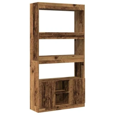 Image de vidaXL Buffet haut vieux bois 92x33x180 cm d&#039;ingénierie3309625