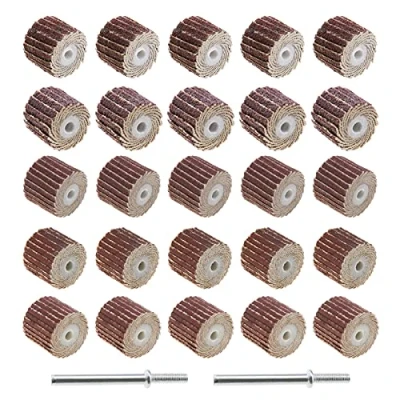 Afbeelding van 20 stuks lamellenslijpschijven korrel 80/120/240/320/600 voor rotatiegereedschap met lange handgreep 13 x 12 3 mm