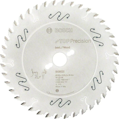 Image de BOSCH 2608642111 lame de scie circulaire Top Precision Best for Wood, 250 x 30 3.2 mm, 40T