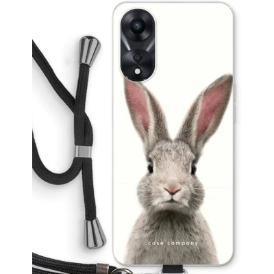 Afbeelding van Case Company® hoesje met Koord geschikt voor Oppo A78 5G Daisy Telefoonhoesje Zwart Bescherming aan alle Kanten en Over de Schermrand