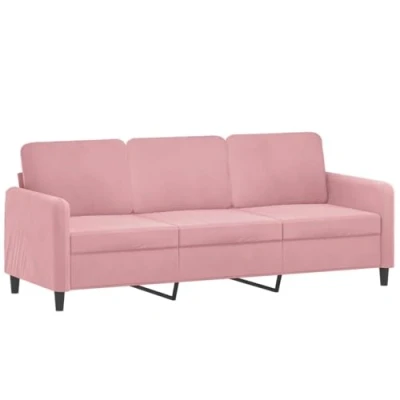 Afbeelding van Driezitsbank 180 cm fluweel roze