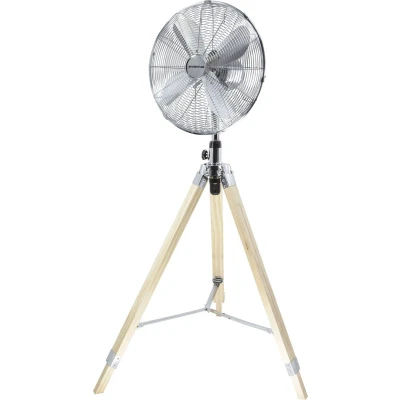 Afbeelding van Inventum VST414C Statiefventilator 3 snelheden Ø 46 cm 85 oscillatie Kantelbaar Hoogte verstelbaar Chroom/Hout