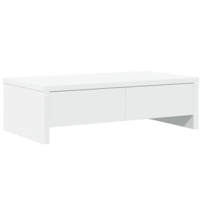 Afbeelding van vidaXL Monitorstandaard met lades 50x27x15 cm bewerkt hout wit