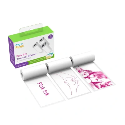 Afbeelding van myFirst Camera Insta 2 en Wi navulling Thermal Sticker Roze inkt op wit papier