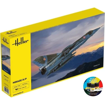 Afbeelding van 1:48 Heller 56493 Mirage IV P Plane Starter Kit Plastic Modelbouwpakket