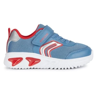Afbeelding van Geox Light UP Assister BOY Sneakers laag voor kinderen, Maat: 27, Navy/red Imitatieleer/ textiel