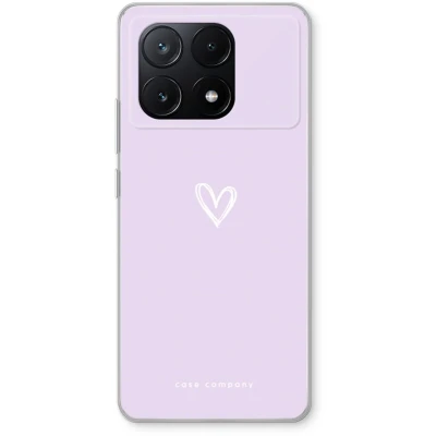 Afbeelding van Case Company® hoesje geschikt voor Xiaomi Poco X6 Pro Klein hartje paars Soft Cover Telefoonhoesje Bescherming aan alle Kanten en Schermrand