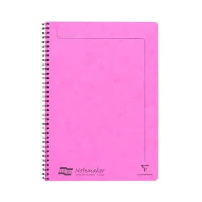 Afbeelding van Clairefontaine 3084Z Notitieboek, spiraalbinding, notitiemakers Europa, fuchsia, A4, 21 x 29,7 cm, 120 afneembare pagina&#039;s, gelinieerd, wit papier, 90 g, envelop met glanzende kaart