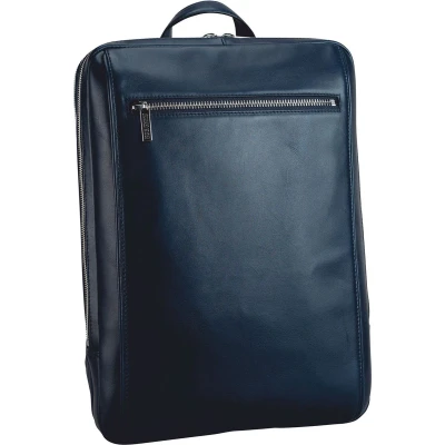 Afbeelding van Leonhard Heyden Montreal Rugzak Van Leer Met 15 Inch Laptopvak Unisex Donkerblauw