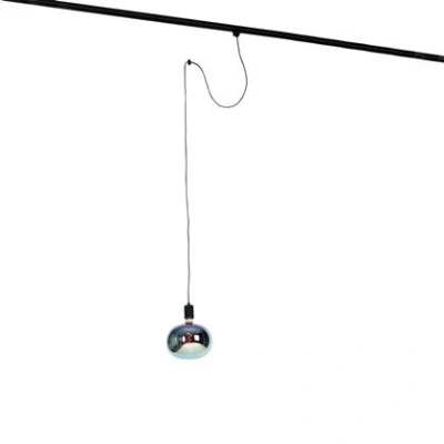 Afbeelding van QAZQA Hanglamp met rail ophanging zwart incl. LED G220 Cavalux