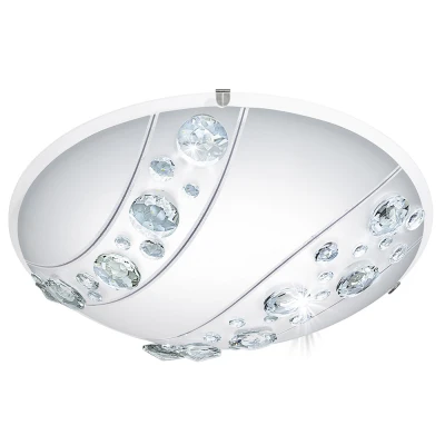 Afbeelding van EGLO Nerini Wand/Plafondlamp 1 Lichts Ø315mm. Wit, Zwart, Helder