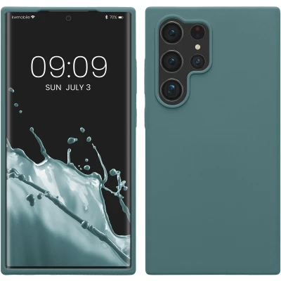 Afbeelding van kwmobile telefoonhoesje geschikt voor Samsung Galaxy S24 Ultra Hoesje met siliconen coating Smartphone case in Arctische nacht