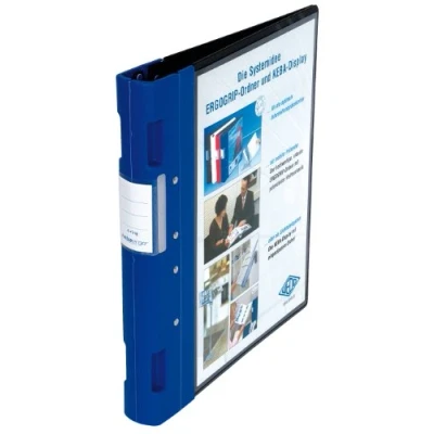 Afbeelding van Wedo Ergogrip 5815003 ringband 4 ringen, kunststof, A4, 31,3 x 3,8 28 cm, zwart/blauw