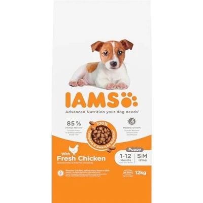 Afbeelding van IAMS Droogvoer voor kleine en middelgrote puppy&#039;s met verse kip, 12 kg