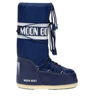 Afbeelding van Moon Boot ICON Unisex Veterlaarzen, Maat: 45 47, Blue Imitatieleer/ textiel
