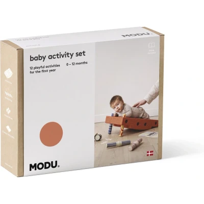 Afbeelding van Modu Baby Activity Set Blokken Activiteiten speelgoed 0 12 maanden Burnt Orange / Dusty Green