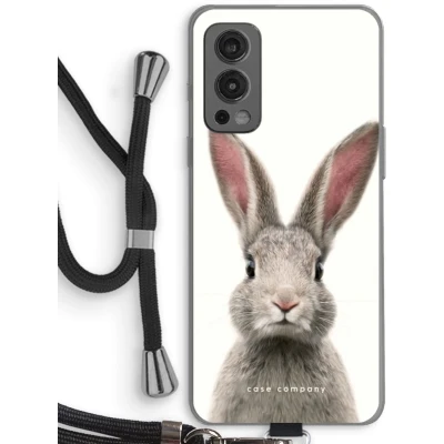 Afbeelding van Case Company® hoesje met Koord geschikt voor OnePlus Nord 2 5G Daisy Telefoonhoesje Zwart Bescherming aan alle Kanten en Over de Schermrand