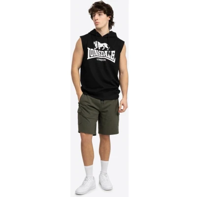 Afbeelding van Lonsdale ÄRMELLOSES MIT Kapuze Normale Passform Bignor Top, Heren, Maat: XXL, Black off white