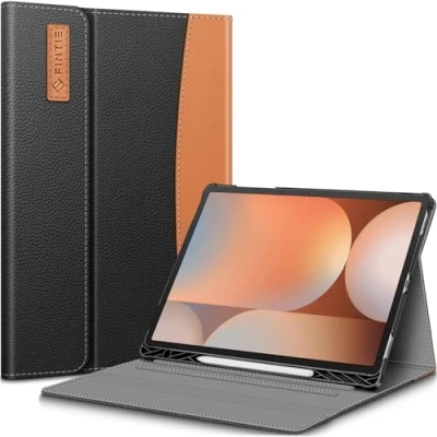 Afbeelding van Fintie beschermhoes voor Samsung Galaxy Tab S10+ Plus/S9 FE+ Plus/S9+ Plus 12,4 inch tablet, met meerdere hoeken, S penhouder en documentenvak, bruin