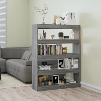 Afbeelding van Boekenkast/kamerscherm 100x30x135 cm grijs sonoma eikenkleurig