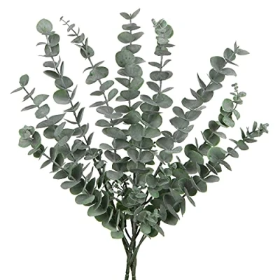 Afbeelding van Briful Set van 3 kunstmatige eucalyptustakken eucalyptusbladeren voor bloemstukken, plantendecoratie