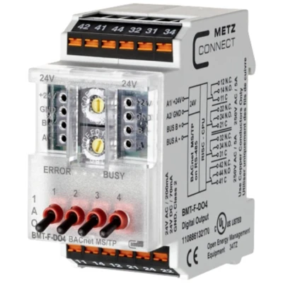 Afbeelding van Metz Connect BMT F DO4 BACnet MS/TP module 24 V/AC, V/DC 200 mA Aantal uitgangen: 4 x Inhoud: 1 stuk(s)