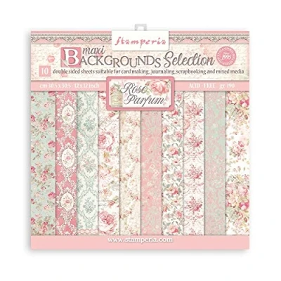 Afbeelding van Stamperia Rose Parfum Maxi Background 12x12 Inch Paper Pack (SBBL126)